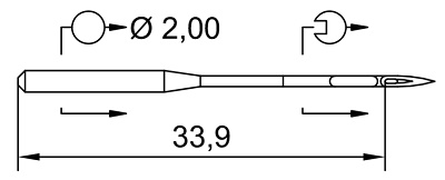 SCHMETZ INDUSTRIE NÄHMASCHINENNADEL, RUNDKOLBEN, NR. 134 ( R) SERV 7 D100 STÄRKE 90, 1 DOSE À 100 STÜCK 