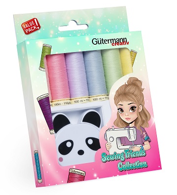 GÜTERMANN NÄHFADEN-SET KIDS ALLESNÄHER 100M, SET A 6 SPULEN MIT ROLLMASSBAND 165x120x25MM (KEIN LAGERARTIKEL) 