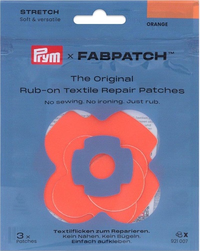 PRYM APPLIKATION RUB-ON PATCH STRETCH, KARTE A 3 STK, IN DREI VERSCHIEDENEN FORMEN. SELBSTKLEBEND, ORANGE (KEIN LAGERARTIKEL) 