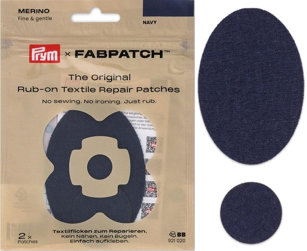 PRYM APPLIKATION RUB-ON PATCH MERINO, KARTE A 2 STK, IN ZWEI VERSCHIEDENEN FORMEN, SELBSTKLEBEND, MARINE (KEIN LAGERARTIKEL) 