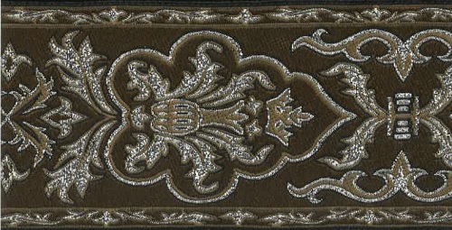 JACQUARDBORTE 100% PES 30° 70MM. BRAUN, HAPSEL A 20M (KEIN LAGERARTIKEL Lieferzeit: ca. 14-20  Werktage (kann je nach Bestellmenge variieren) 