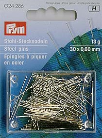 Stahl Prym Stecknadeln 0,60 x 30mm 30 x 0,60mm silberfarbig mit Kissendose