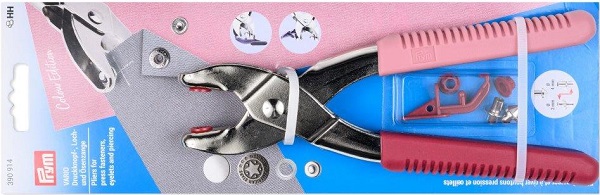 PRYM LOVE VARIO-ZANGE BEERE FÜR ÖSEN, NIETEN, JEANSKNÖPFE, UND DRUCKKNÖPFE MIT LOCHWERKZEUGEN 3+4MM Ø UND COLOR SNAP WERKZEUG 