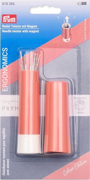 PRYM NADEL-TWISTER SICHERE AUFBEWAHRUNG UND BEQUEME ENTNAHME VON NADELN, AUS STAHL MIT MAGNET, GEFÜLLT MIT 19 NÄH- UND STOPFNADELN, APRIKOSE, CARTON A 3STK (KEIN LAGERARTIKEL) 