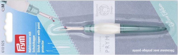 PRYM NAHTTRENNER KLEIN ERGONOMIC MIT KUGELSPITZE, STAHL KUNSTSTOFFGRIFF, SALBEI, KARTE A 1 STK. (KEIN LAGERARTIKEL) 