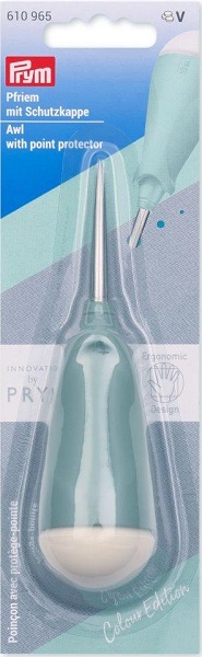 PRYM PFRIEM ERGONOMIC STAHLSPITZE, KUNSTSTOFFGRIFF, FÜR LOCHGRÖSSE 1-5MM DURCHMESSER, SALBEI, KARTE A 1 STK (KEIN LAGERARTIKEL) 