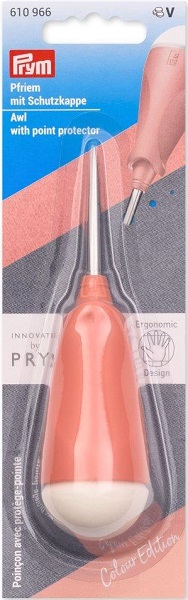 PRYM PFRIEM ERGONOMIC STAHLSPITZE, KUNSTSTOFFGRIFF, FÜR LOCHGRÖSSE 1-5MM DURCHMESSER, APRIKOSE, KARTE A 1 STK (KEIN LAGERARTIKEL) 