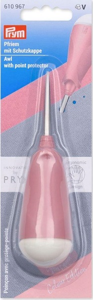 PRYM PFRIEM ERGONOMIC STAHLSPITZE, KUNSTSTOFFGRIFF, FÜR LOCHGRÖSSE 1-5MM DURCHMESSER, BEERE, KARTE A 1 STK (KEIN LAGERARTIKEL) 
