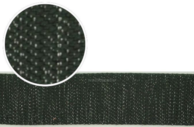 (1) GURTENBAND PIQUET 90% PES 10% LUREX, 4CM DUNKEL-KHAKI / SILBER-LUREX, OEKOTEX Certified made in EU (kein Lagerartikel) GURTENBAND PIQUET 90% PES 10% LUREX, 4CM DUNKEL-KHAKI / SILBER-LUREX, OEKOTEX Certified made in EU (kein Lagerartikel)