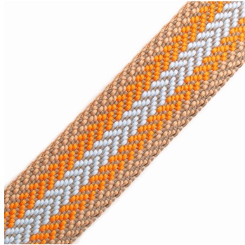 (1) GURTENBAND 100% PES 4CM, HELLBRAUN / ORANGE / HELLBLAU, OEKOTEX Certified made in EU (kein Lagerartikel) GURTENBAND 100% PES 4CM, HELLBRAUN / ORANGE / HELLBLAU, OEKOTEX Certified made in EU (kein Lagerartikel)