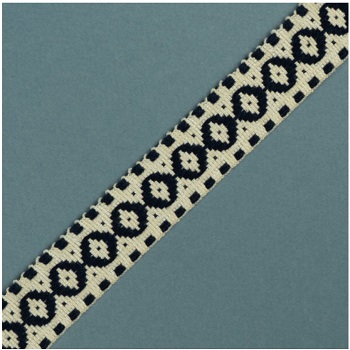 (1) GURTENBAND FANTASIE 100% PES 2.5CM, ECRU / MARINE-BLAU, OEKOTEX Certified made in EU (kein Lagerartikel) GURTENBAND FANTASIE 100% PES 2.5CM, ECRU / MARINE-BLAU, OEKOTEX Certified made in EU (kein Lagerartikel)