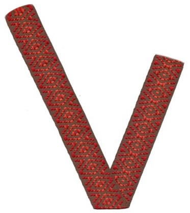 (1) BAND FANTASIE 100% PES 2.5CM, BRAUN / ROT, OEKOTEX Certified made in EU (kein Lagerartikel) BAND FANTASIE 100% PES 2.5CM, BRAUN / ROT, OEKOTEX Certified made in EU (kein Lagerartikel)