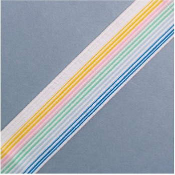 (1) ELAST BAND GESTREIFT 70% PES 30% EL 35MM WEISS / BLAU / HELLBLAU / GRÜN / ROSA / GELB, OEKOTEX Certified made in EU (kein Lagerartikel) ELAST BAND GESTREIFT 70% PES 30% EL 35MM WEISS / BLAU / HELLBLAU / GRÜN / ROSA / GELB, OEKOTEX Certified made in EU (kein Lagerartikel)
