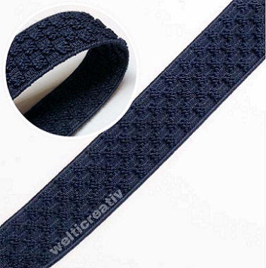(1) ELAST BAND KARO MUSTER UNI 70% PES 30% EL, 22MM MARINE-BLAU, Certified made in EU (kein Lagerartikel) ELAST BAND KARO MUSTER UNI 70% PES 30% EL, 22MM MARINE-BLAU, Certified made in EU (kein Lagerartikel)