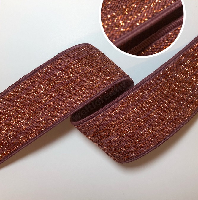 (1) ELAST BAND 60% PES 30% EL10% LUREX 30MM OBERGINE-ROT / KUPFER-LUREX, OEKOTEX Certified made in EU (kein Lagerartikel) ELAST BAND 60% PES 30% EL10% LUREX 30MM OBERGINE-ROT / KUPFER-LUREX, OEKOTEX Certified made in EU (kein Lagerartikel)