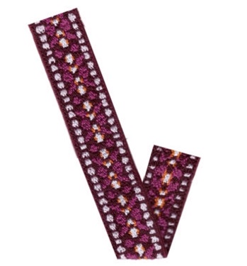 (1) ELAST BAND JACQUARD ETHNO ZWEISEITIG 70% PES 30% EL 20MM BORDEAUX / WEISS /ORANGE / VIOLETT, OEKOTEX Certified made in EU (kein Lagerartikel) ELAST BAND JACQUARD ETHNO ZWEISEITIG 70% PES 30% EL 20MM BORDEAUX / WEISS /ORANGE / VIOLETT, OEKOTEX Certified made in EU (kein Lagerartikel)
