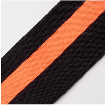 (1) STRICKBÜNDCHEN MIT STREIFEN 100% PES 6CM X 100CM SCHWARZ / NEON ORANGE, OEKOTEX Certified made in EU (kein Lagerartikel) STRICKBÜNDCHEN MIT STREIFEN 100% PES 6CM X 100CM SCHWARZ / NEON ORANGE, OEKOTEX Certified made in EU (kein Lagerartikel)